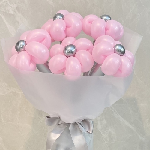 pink×silver balloon bouquet[2]