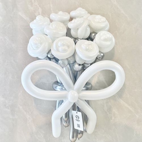 white×silver rose balloon bouquet(M)[1]