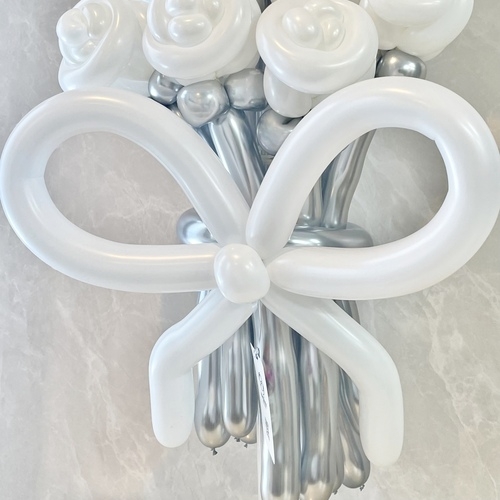 white×silver rose balloon bouquet(M)[3]