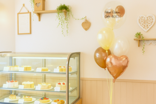 ショップオープンのお祝いに、華やかで飾りやすいバルーンアレンジメントはいかがですか？💐