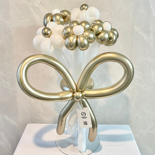 white×goldballoonbouque