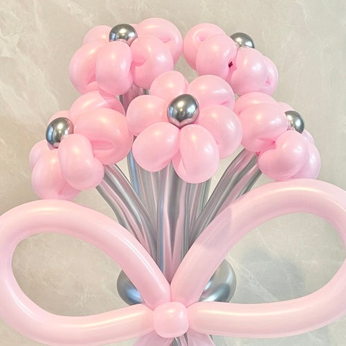 pink×silverballoonbouquet