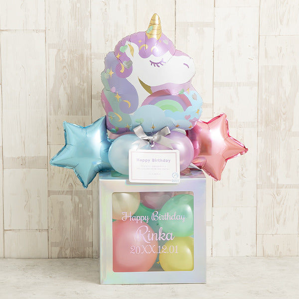パステルユニコーンバルーンキューブボックス