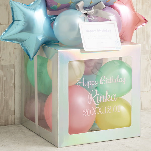 パステルユニコーンバルーンキューブボックス