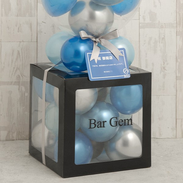 メモリアルバルーンブラックキューブボックス