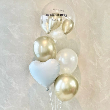 パールホワイトゴールド×ハートアレンジ