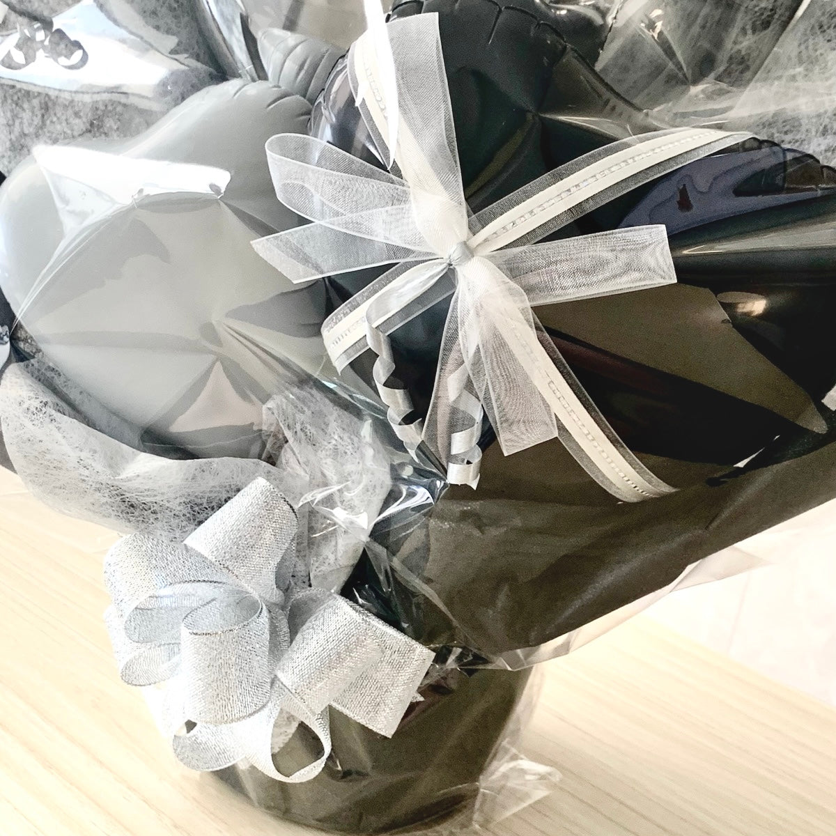 ブラック×ホワイトバルーンポット