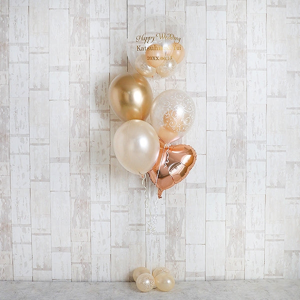 ピンクハートがチャームポイント、大人可愛いを叶えるバルーンアレンジ