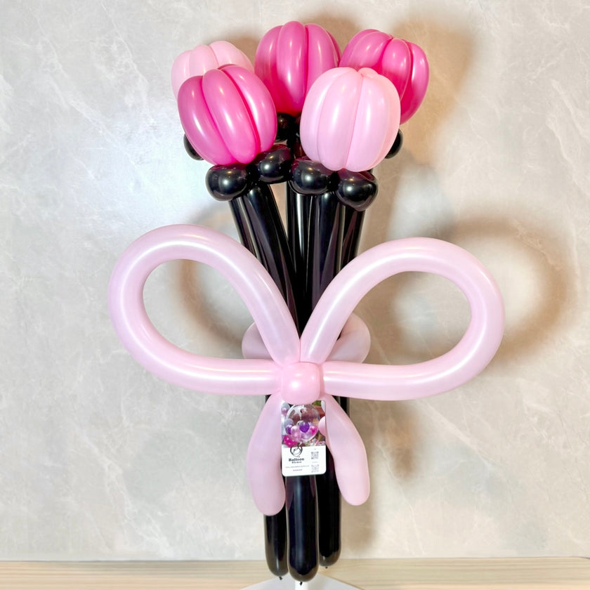 black×pink balloon bouquet