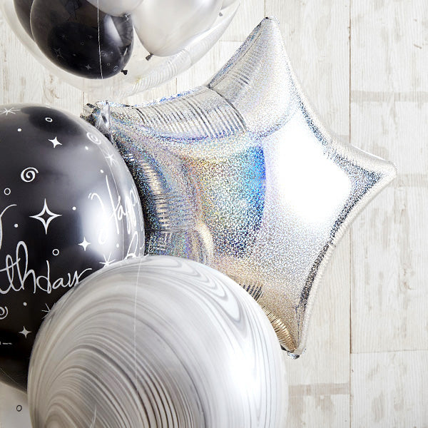 シンプルモノトーン×ゴールドHappy Birthday バルーン