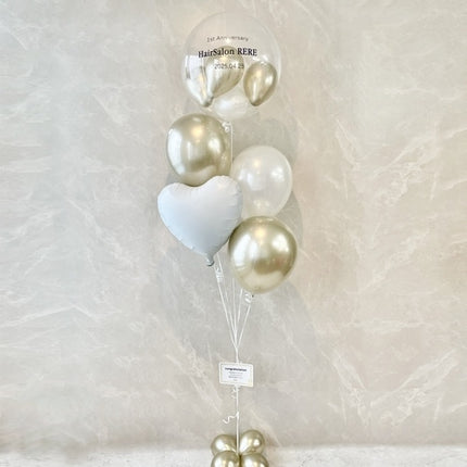 パールホワイトゴールド×ハートアレンジ