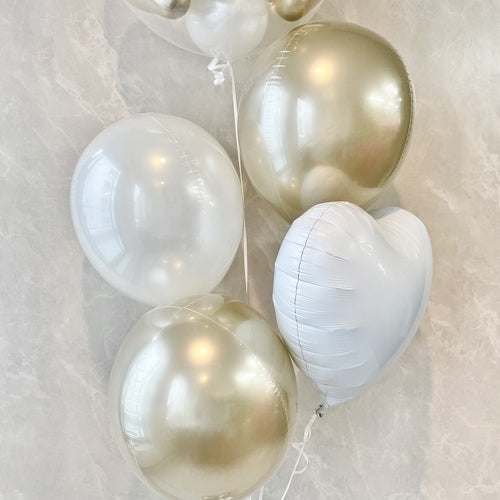 パールホワイトゴールド×ハートアレンジ