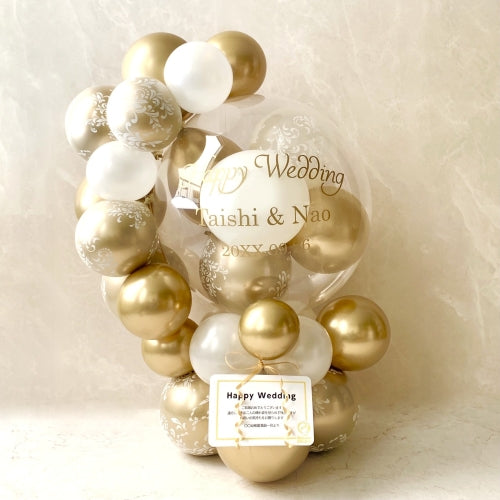 高級感あふれるダマスク＆ツートンハーフサークルバルーンベース