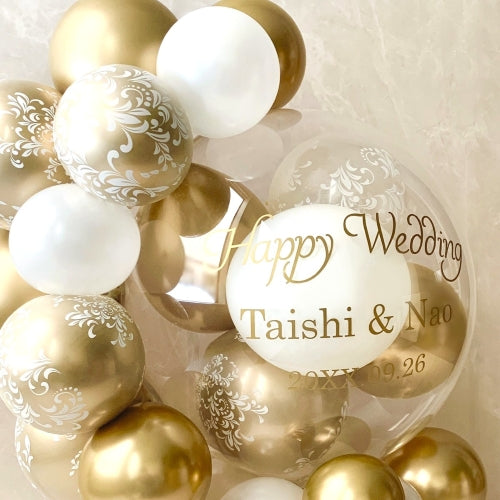 高級感あふれるダマスク＆ツートンハーフサークルバルーンベース