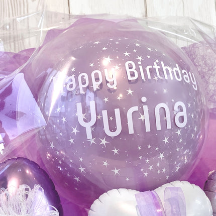 ライラック×ホワイトのハートフルバルーンポット