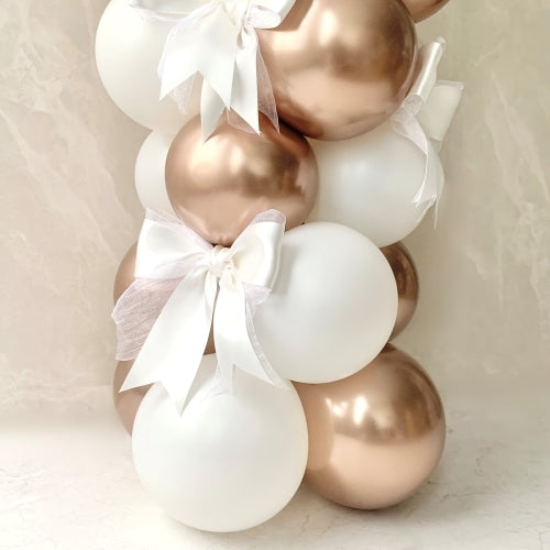 リボン・エレガントローズゴールドバルーンスタンディング