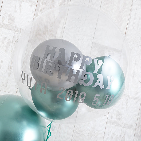 存在感抜群！メタリックグリーン×シルバーバルーン