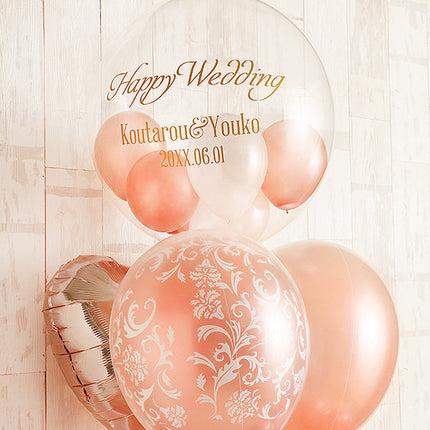 ローズピンク×ダマスクモチーフ・エレガントスタンディングアレンジ