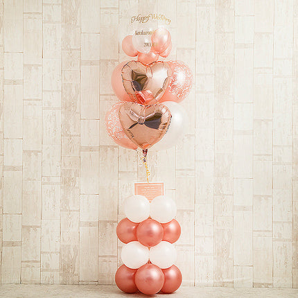 ローズピンク×ダマスクモチーフ・エレガントスタンディングアレンジ