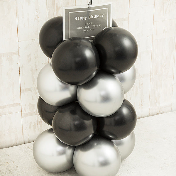 シルバーバブルバルーンスタンディングアレンジ