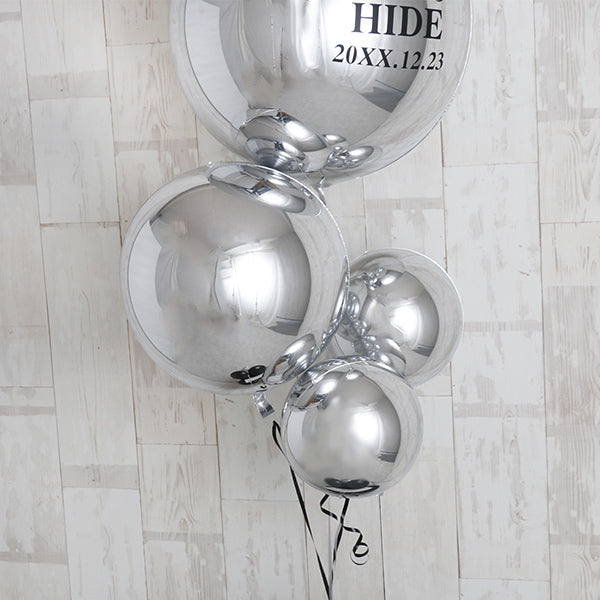 シルバーバブルバルーンスタンディングアレンジ