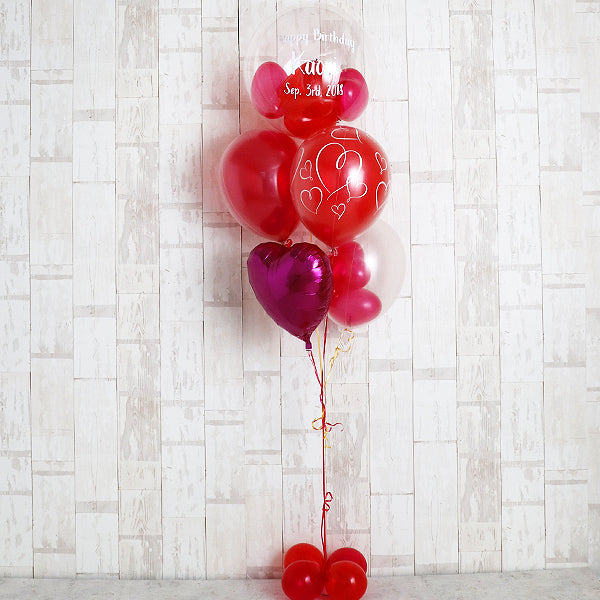 ハートで魅せるレッドグラデーション