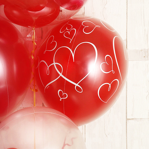 ハートで魅せるレッドグラデーション