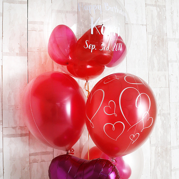 ハートで魅せるレッドグラデーション