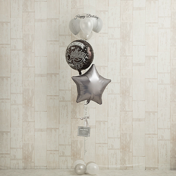 シルバー×グレーで大人Birthdayアレンジ