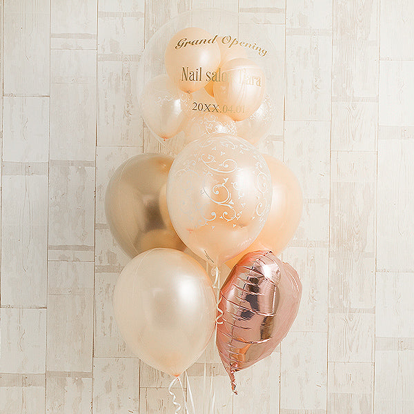 ピンクハートがチャームポイント、大人可愛いを叶えるスタンディングバルーン