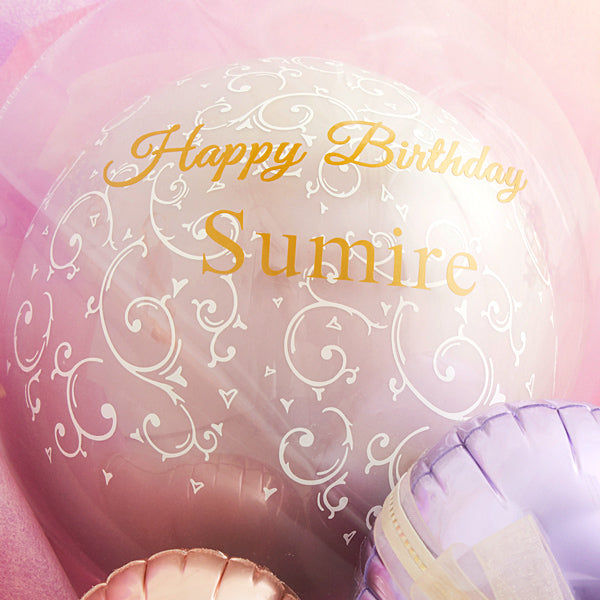 優美な印象のツインハート×フィリグリー柄パープルポット