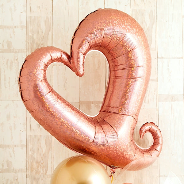 ホールハートのローズピンクアレンジ