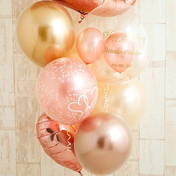 ホールハートのローズピンクアレンジ