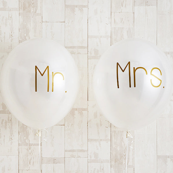 シンプルゴールドMr.&Mrs. Wedding