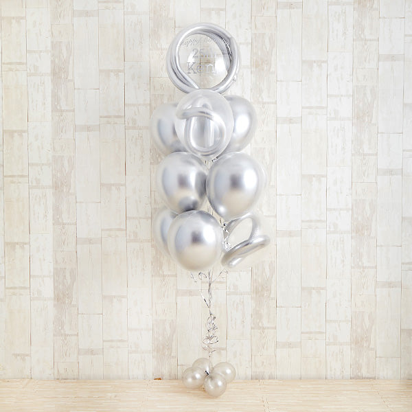 シルバーメタリックバースデーバルーン