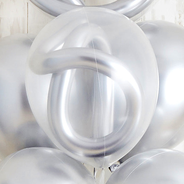 シルバーメタリックバースデーバルーン