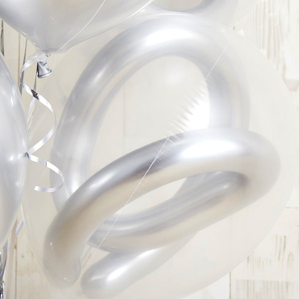 シルバーメタリックバースデーバルーン