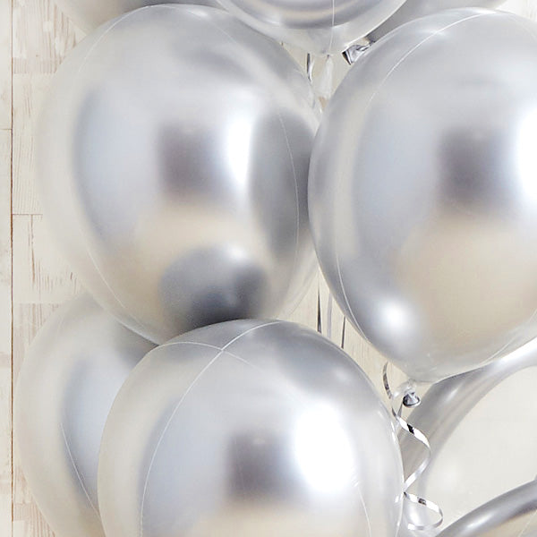 シルバーメタリックバースデーバルーン