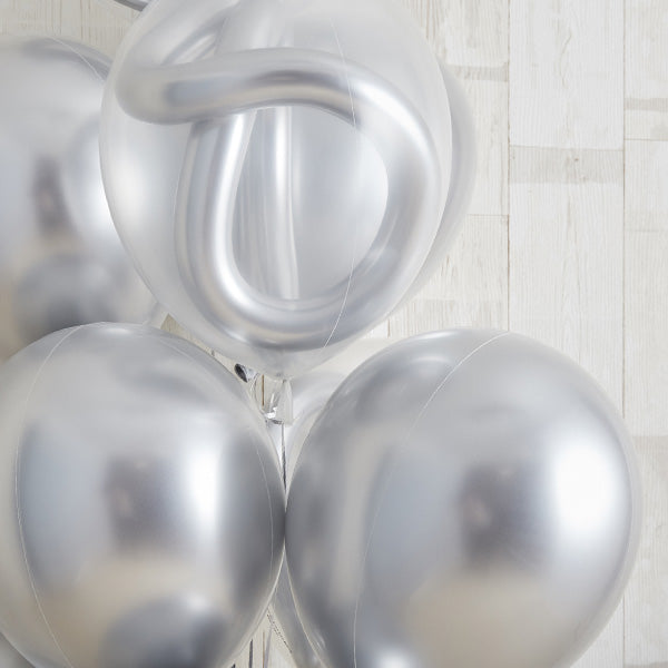 シルバーメタリックバースデーバルーン