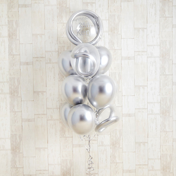 シルバーメタリックバースデーバルーン