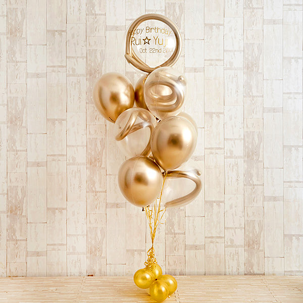 ゴールドメタリックバースデーバルーン