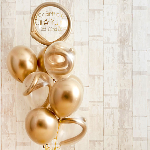 ゴールドメタリックバースデーバルーン