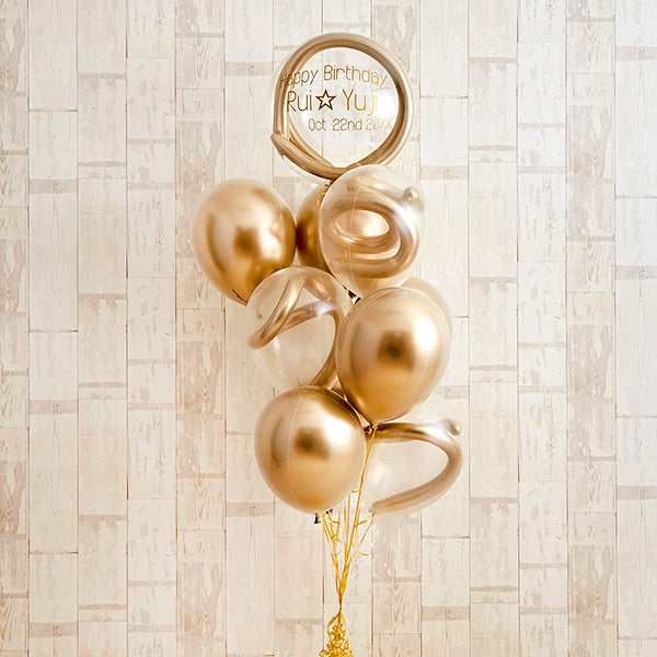 ゴールドメタリックバースデーバルーン