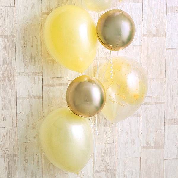 くすみイエロー×ゴールドバルーン