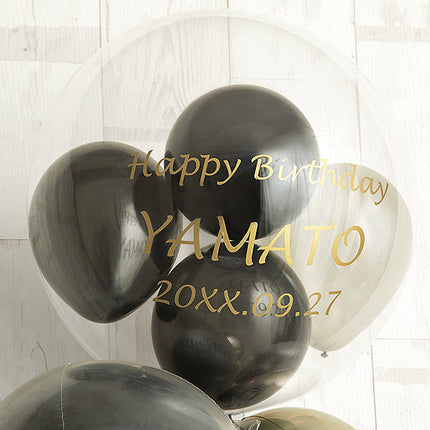 漆黒ブラック×ゴールドペインテッドバルーン