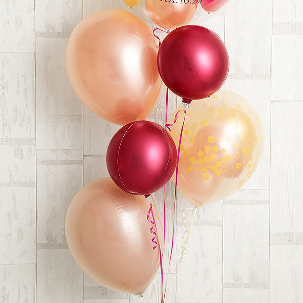 ワインレッドがアクセント！ヌーディピンクバルーン