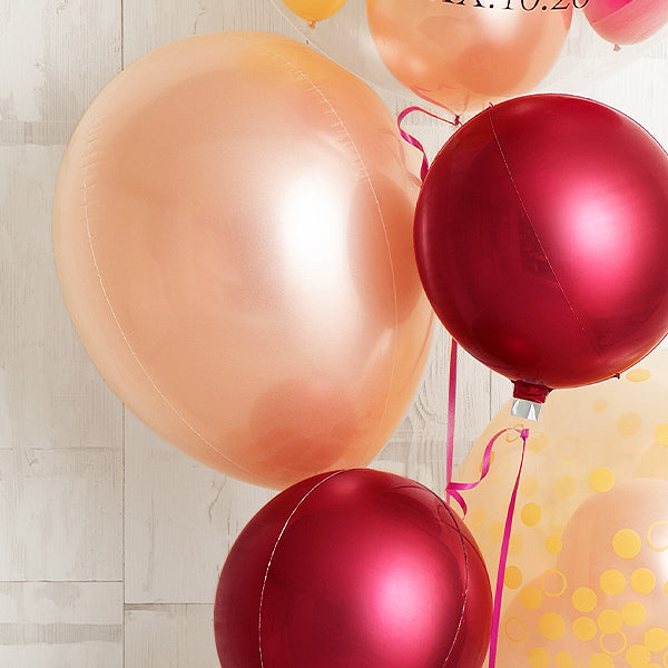 ワインレッドがアクセント！ヌーディピンクバルーン