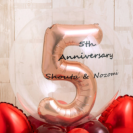 レッドゴールドナンバーバルーンベース