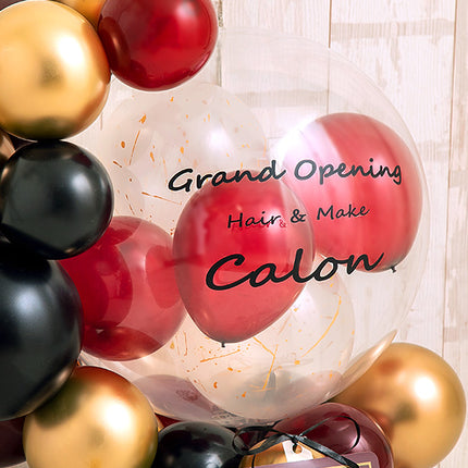 レッドゴールドハーフサークルバルーンベース