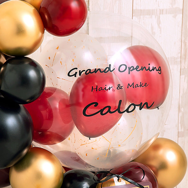 レッドゴールドハーフサークルバルーンベース